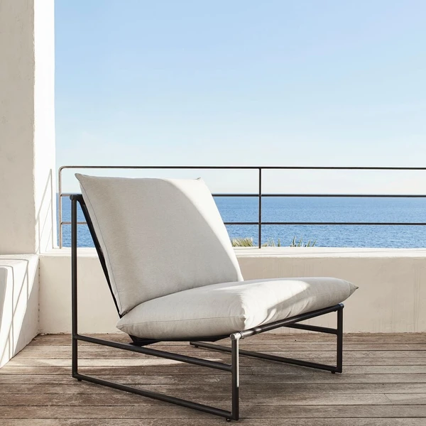 LANTA - Fauteuil de jardin en aluminium - noir
