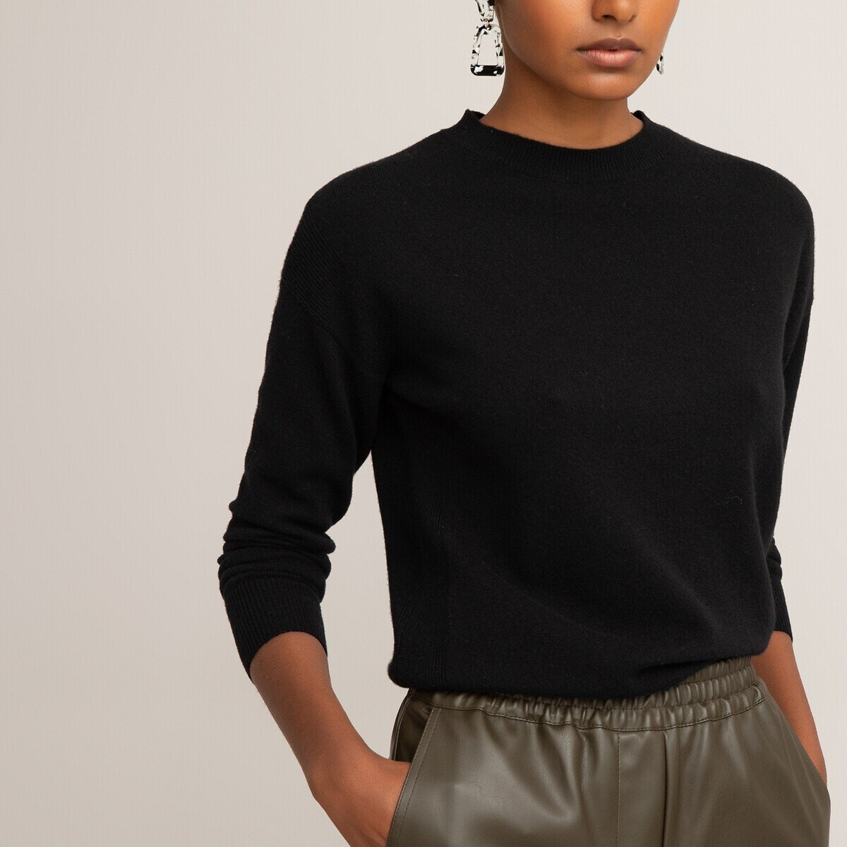 Pull col rond fine maille pur cachemire 