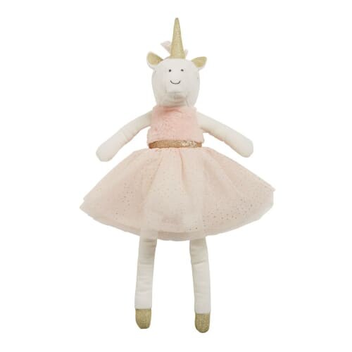 Poupée licorne rose, blanche et dorée | Maisons du Monde