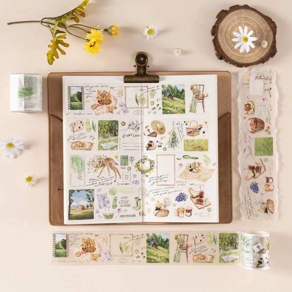 Hinoki - ‘Into the Meadow’ PET Decorative Tape - Meadow Picnic – NotebookTherapy