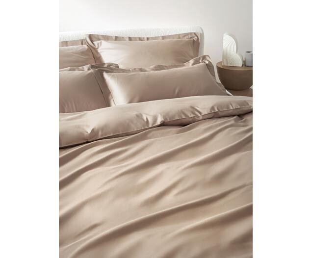 Housse de couette en satin de coton beige Premium | WestwingNow