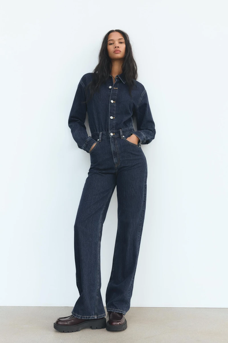 COMBINAISON LONGUE EN DENIM TRF WIDE LEG