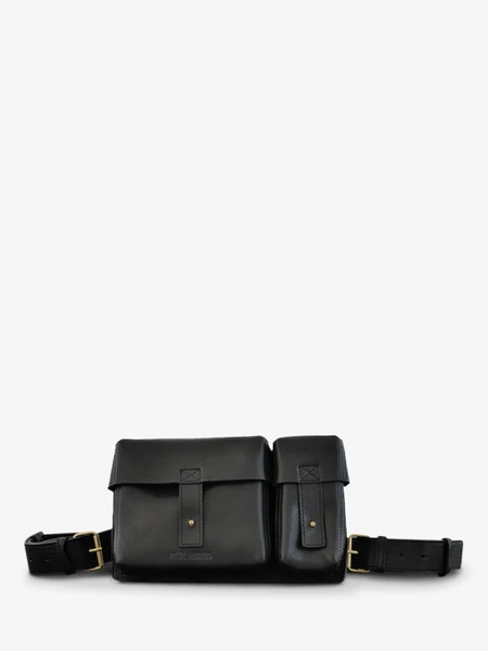 LaCartouchière Noir Huilé - sac bandoulière cuir femme Noir | PAUL MARIUS