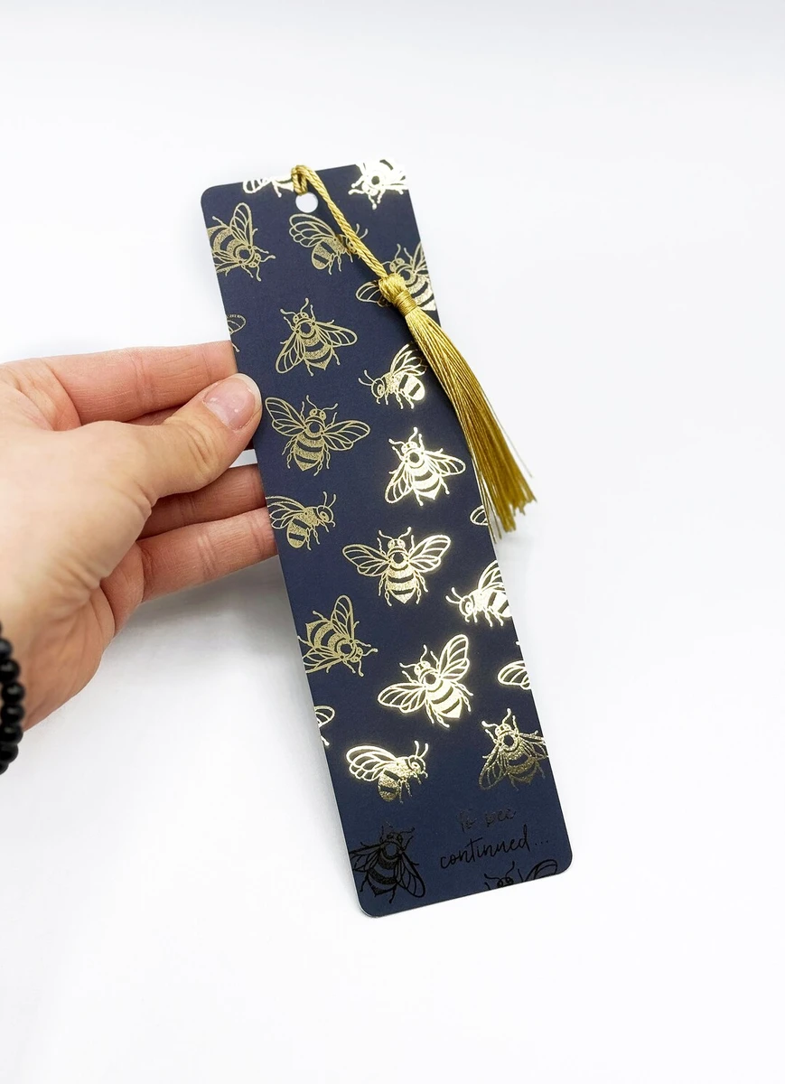 Bumble Bee Gold foiled bookmark | Gold bookmark | book lover | Bookworm | Illustrated bookmark