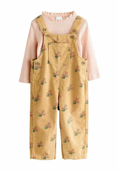 REGULAR FIT - FLORAL SET . - Salopette - ochre yellow