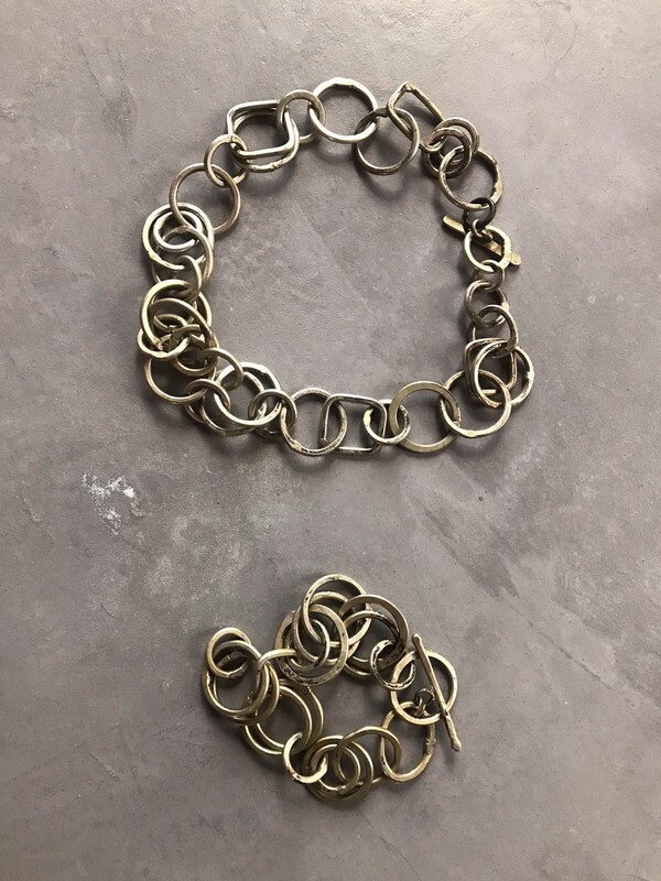 Parure Art Deco en argent massif moderniste véritable années 30 vintage