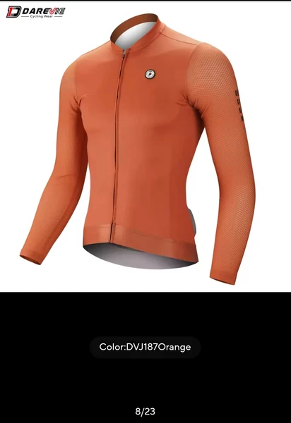  Maillot de cyclisme taille M orange à manches longues pour hommes 