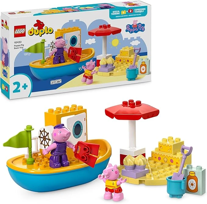 LEGO Duplo Le Voyage en Bateau de Peppa Pig - Set Éducatif à Construire et Reconstruire, avec 2 Figurines - Idée de Cadeau pour Enfants dès 2 Ans Filles et Garçons 10432