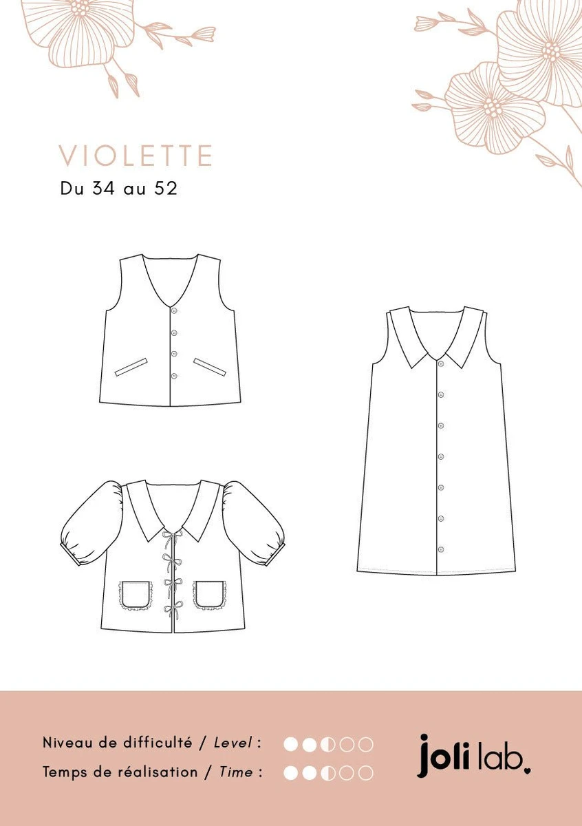 Top/Robe Violette - Patron Couture PDF ou Pochette
