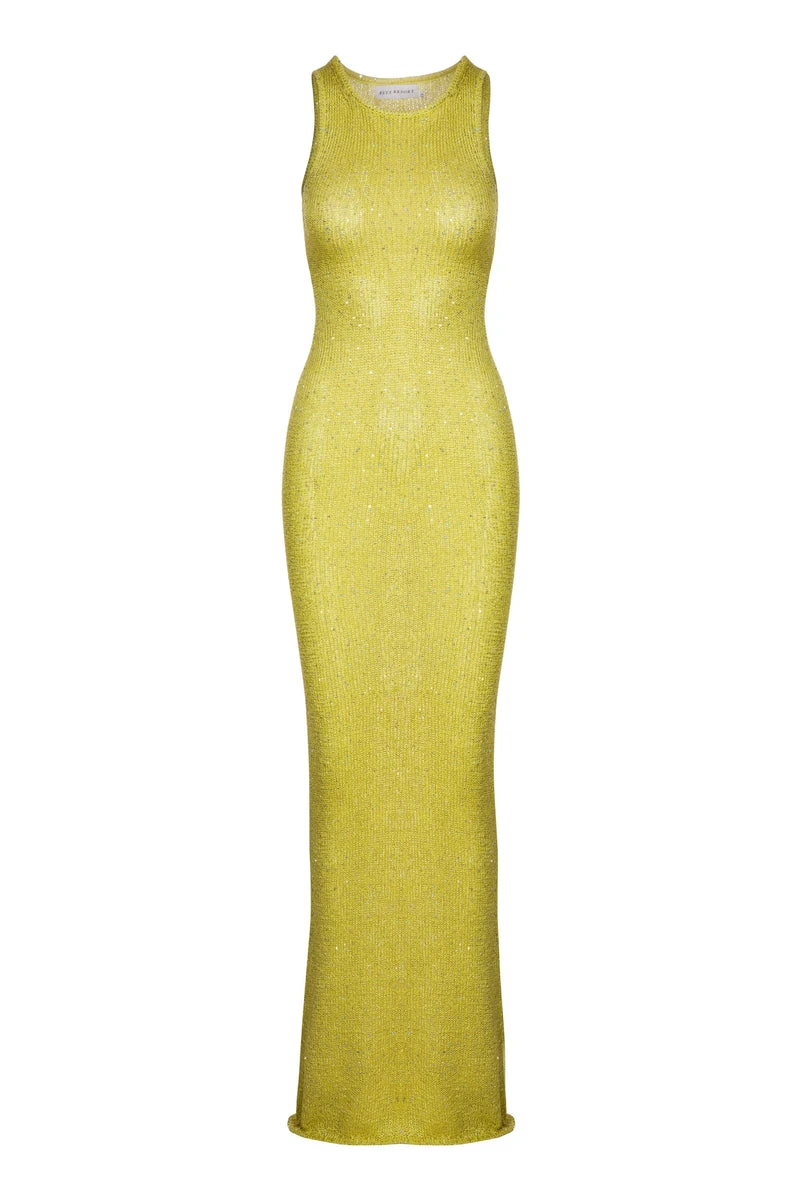 Natalia Dress - Chartreuse Sequin