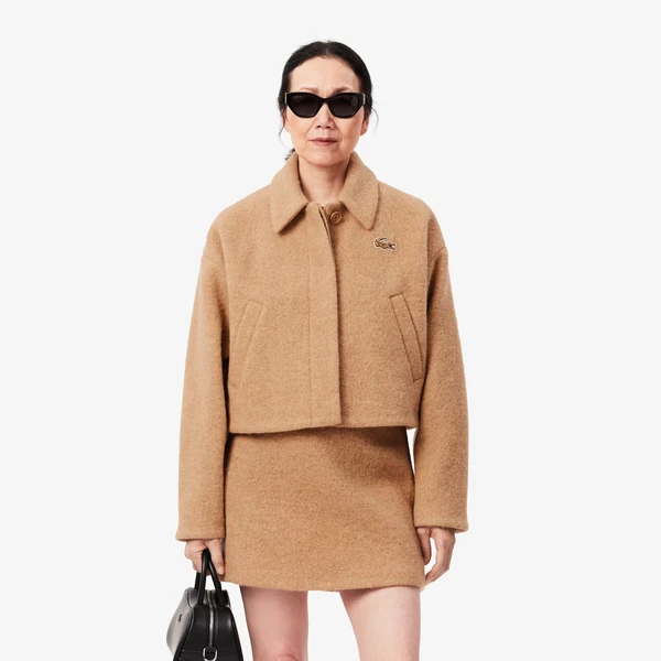 Veste courte oversize en laine vierge