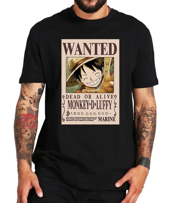 One Piece Monkey D. Luffy Wanted Poster Authentic Anime T-Shirt - One Piece Universe - The Best Store for One Piece Merchandise