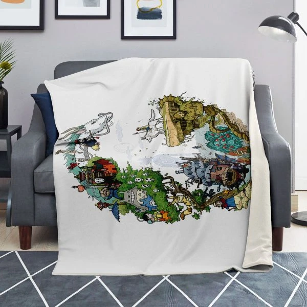 Studio Ghibli Movie Circle Blanket For Sale | Ghibli Merch Store