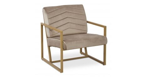 Fauteuil Design en Velours "Dorvi" 75cm Taupe