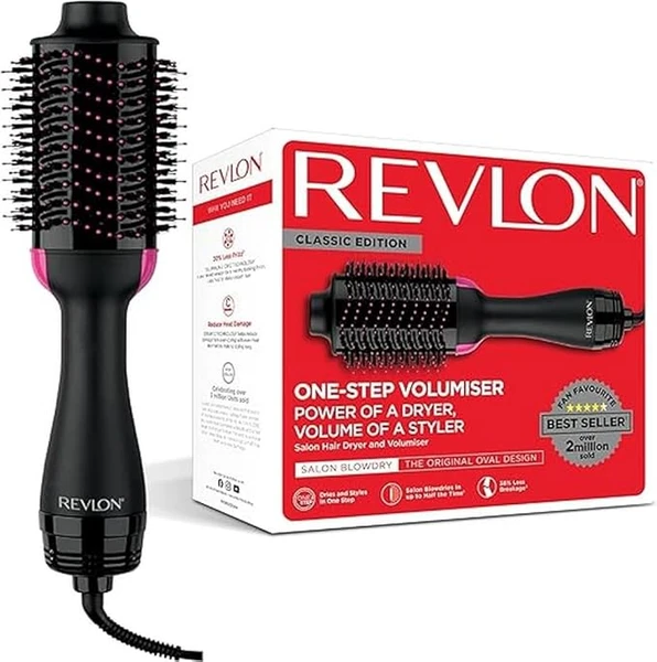 REVLON PROFESSIONAL - Sèche-cheveux volumisant Salon one-step Revlon (One-Step, technologie IONIQUE et CÉRAMIQUE, cheveux longs et mi-longs) RVDR5222