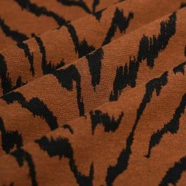 Tissu jacquard zèbre rouille noir qualité siège