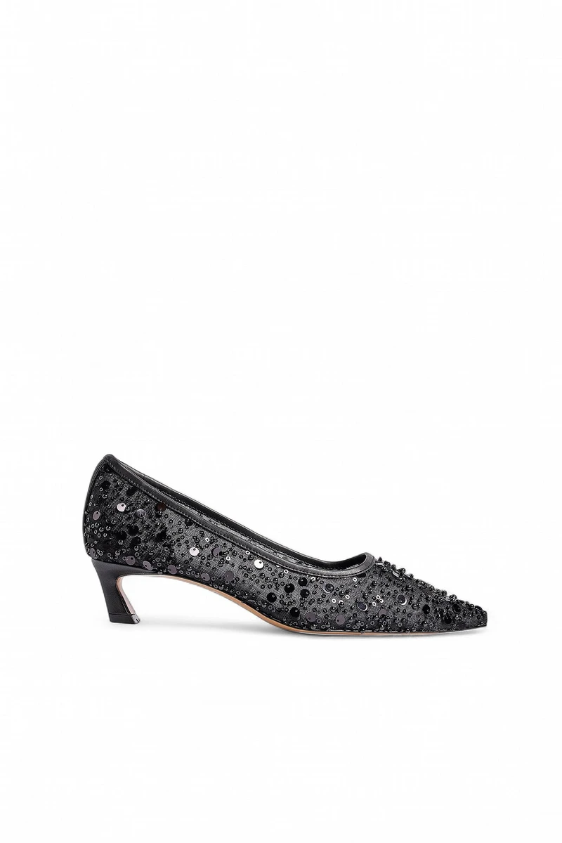 Chaussures à talon en tulle à sequins