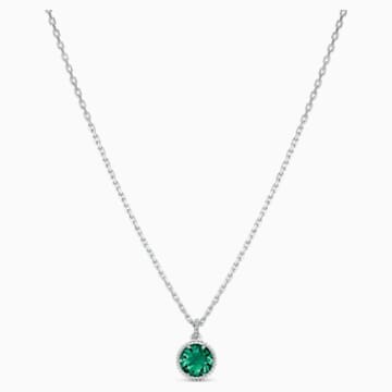 Pendentif Birthstone, mai, vert, métal rhodié