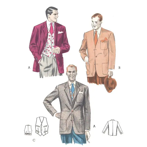 modèle vintage des années 1950, cardigan pour hommes, veste sur mesure, gilet, gilet - Multi-tailles