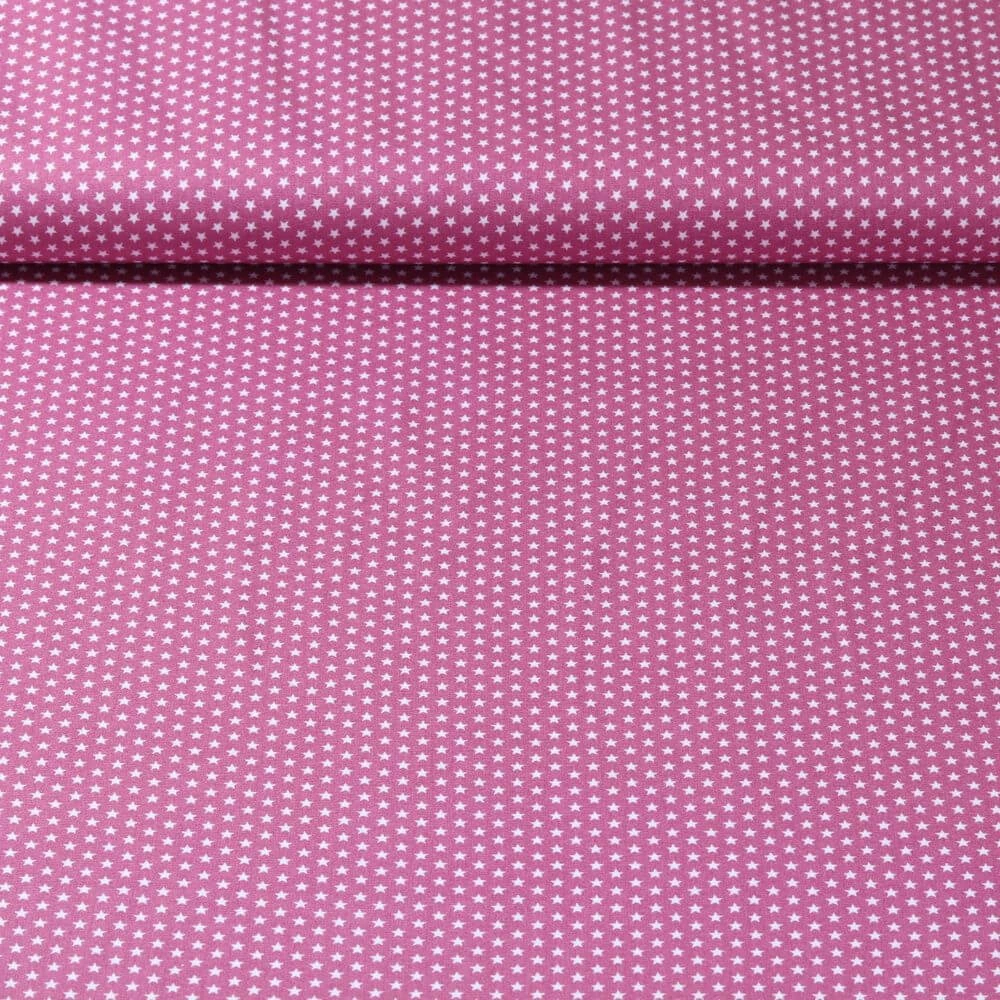 Popeline de coton Stella - Mini étoiles Mauve Blanc