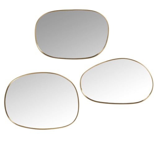 Miroirs ovoïdes dorés (x3) 31x40 | Maisons du Monde