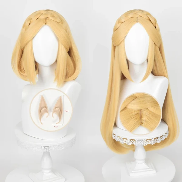 Zelda perruque princesse Cosplay perruque 35 cm/72 cm doré jaune tresse Cosplay Anime cheveux résistant à la chaleur perruques synthétiques - AliExpress
