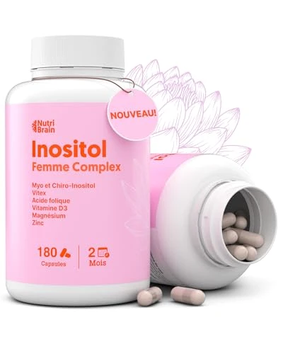 Complexe pour la santé des femmes Myo- et D-Chiro-INOSITOL avec VITEX (Agnocasto), acide folique, vitamine D3, magnésium et zinc | Soutient le bien-être ovarien et l'équilibre hormonal | 180 caps
