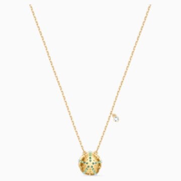 Pendentif Shine Urchin, vert, métal doré