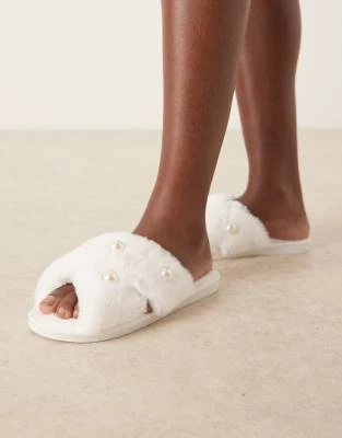 Be Mine - Chaussons à perles - Ivoire