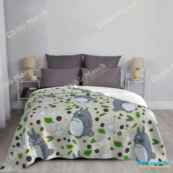Totoro Blanket Pattern Lightweight and Super Soft - Ghibli Merch Store - Official Studio Ghibli Merchandise