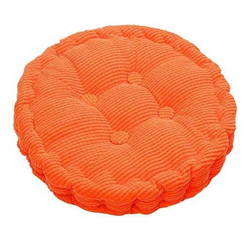 Morbuy Rond Coussin de Chaise Tatami, Simple Fauteuil Siège Canapé Coussin d'Assise Intérieur Epais Décoration pour Bureau Maison Salle à Manger Voiture Salon Multicolore (45cm/ 18”, Orange)