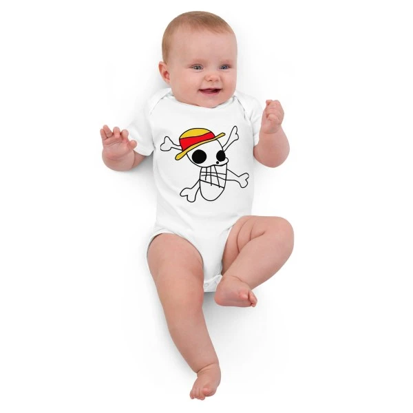 Luffy’s Flag Drawing Organic cotton baby bodysuit - One Piece Universe - The Best Store for One Piece Merchandise