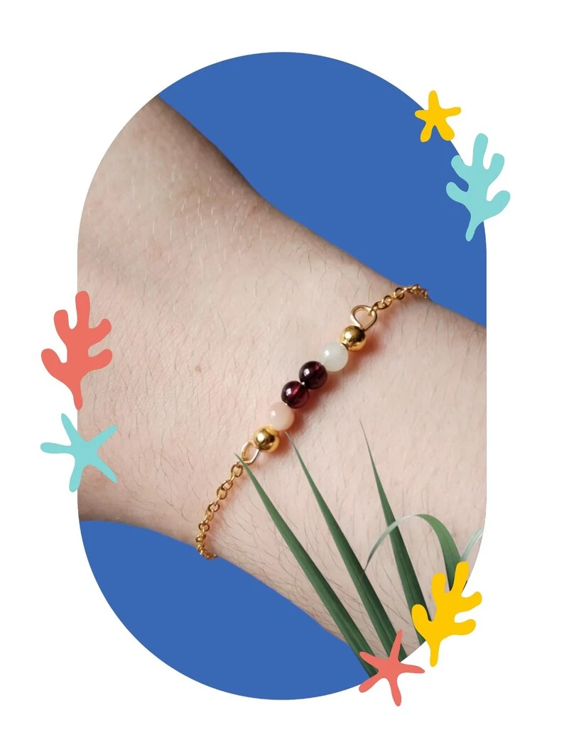 Precious Pearl Bracelet - 5 Models | Handmade Natural Jewelry Rose Quartz, Moonstone, Amethyst, Obsidian, Tiger Eye and more, Elegant