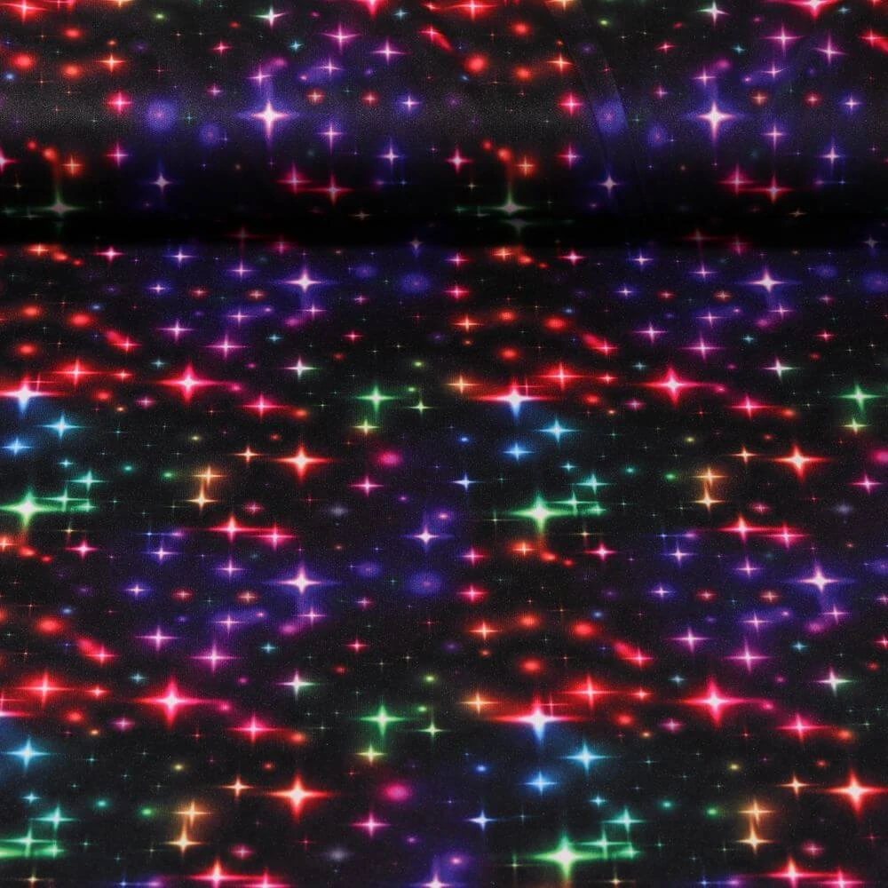 Jersey carnaval - Etoiles Noir Multicolore