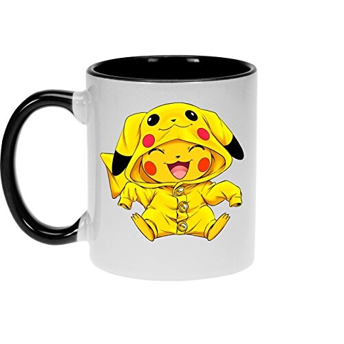 OKIWOKI Mug Noir Pokémon parodique Pikachu Cosplayé en. Pikachu ! : Imbattable dans Les Concours de Cosplay. : (Parodie Pokémon)