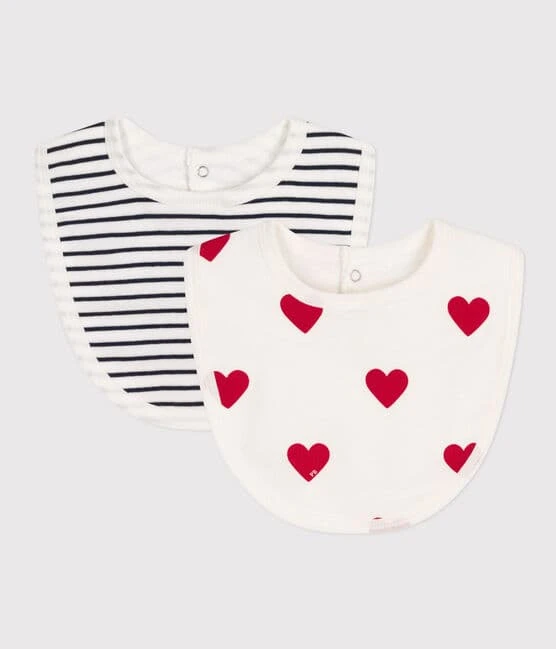 LOT DE 2 BAVOIRS BÉBÉ EN COTON