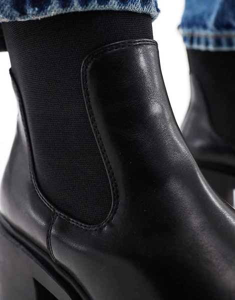 ASOS DESIGN - Rowan - Bottines chelsea chunky pointure large - Noir