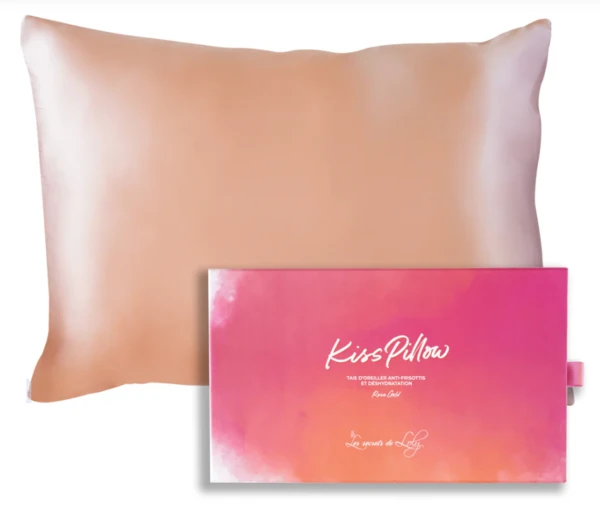 Kiss Pillow Rose Gold RECTANGLE - Taie d'oreiller double face anti-frisottis et