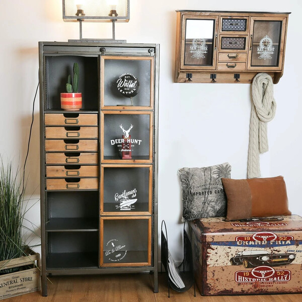 Meuble d'apothicaire 6 tiroirs LAMPHU