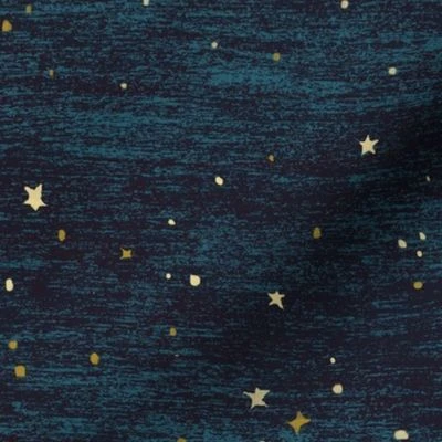 Large Night Sky Stars Midnight Blue, Fabric | Spoonflower