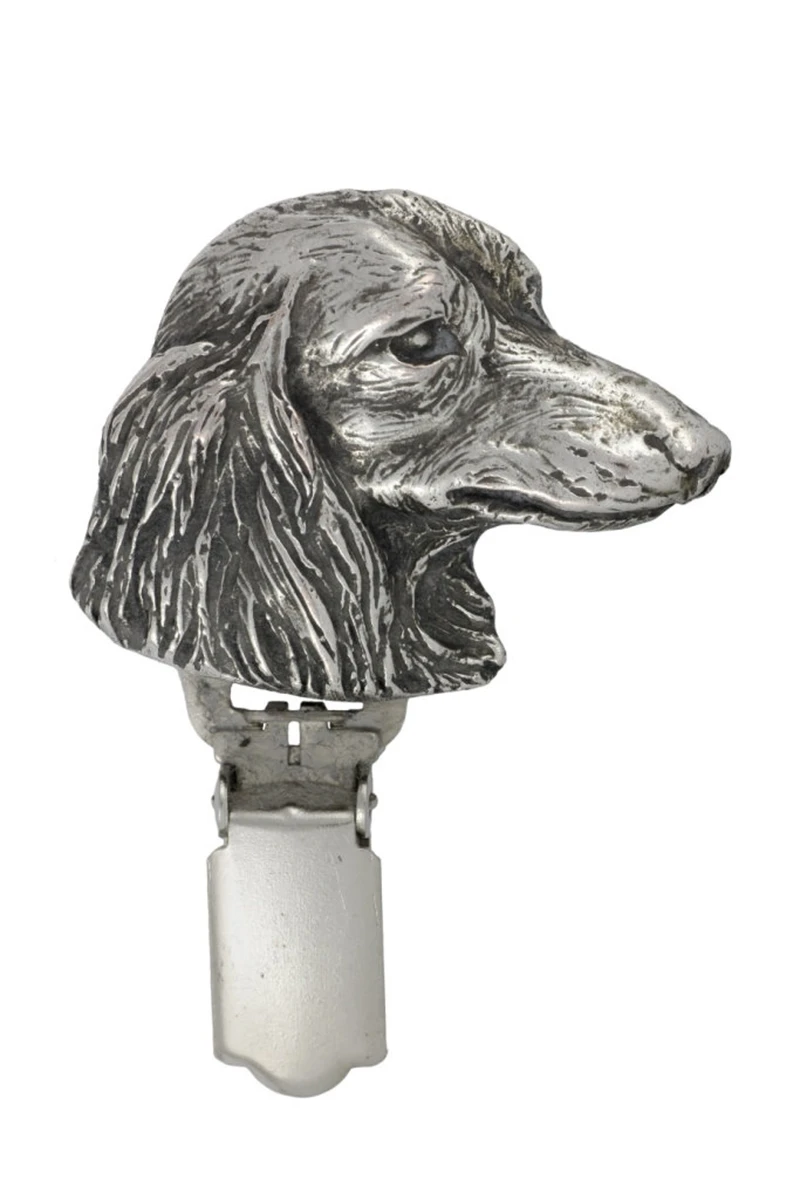 Teckel, porte-numéro d'exposition canine teckel, clip de numéro d'exposition, clip d'anneau de numéro de chien, broche de chien plaqué argent, accessoire d'exposition canine