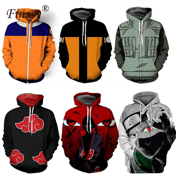 Naruto Cosplay Costumes pour hommes Yondaime Hokage Namikaze Minato Hatake Kakashi Coa Gaara Itachi blouson à capuche impression 3D | AliExpress