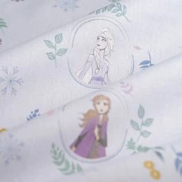 Tissu cretonne la Reine des Neiges Elsa Anna et Olaf lila