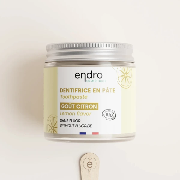 Dentifrice citron en pâte naturelle, bio et zéro déchet - Endro Cosmétiques