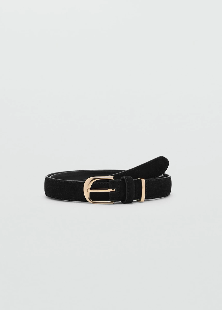 Ceinture cuir boucle - Femme | MANGO France métropolitaine