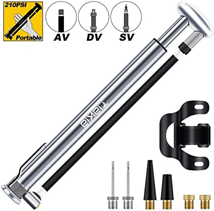 Tiakia Pompe à vélo, Mini Pompe à Main Portable Pompe a Velo Haute Pression 210 psi 14.5 bar Pompe de Cadre avec Aiguille , pour Vélo de Montagne Route BMX VTT, Valve Fit Presta/Schrader/Dunlop: Amazon.fr: Sports et Loisirs