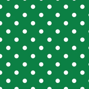 Green With White Polka Dots - Large Fabric | Spoonflower