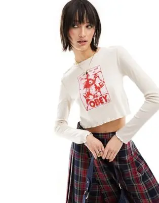 Obey - Come Play With Us - Crop top - Beige