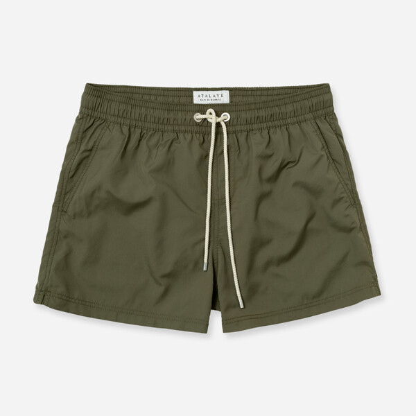 Atalaye maillot de bain pour homme élégant et de qualité, short de bain uni Fregate ripstop polyester recyclé Seaqual couleur seaweed