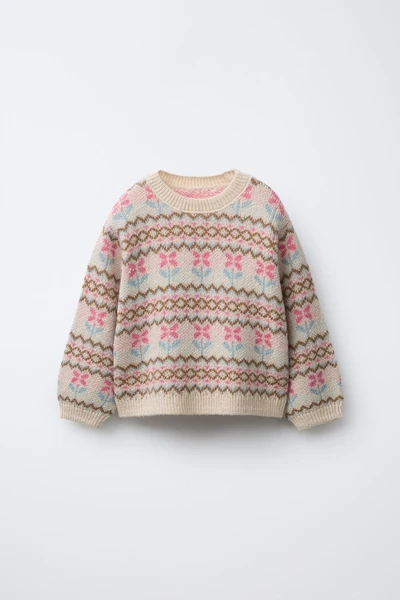PULL EN MAILLE JACQUARD AVEC LAINE